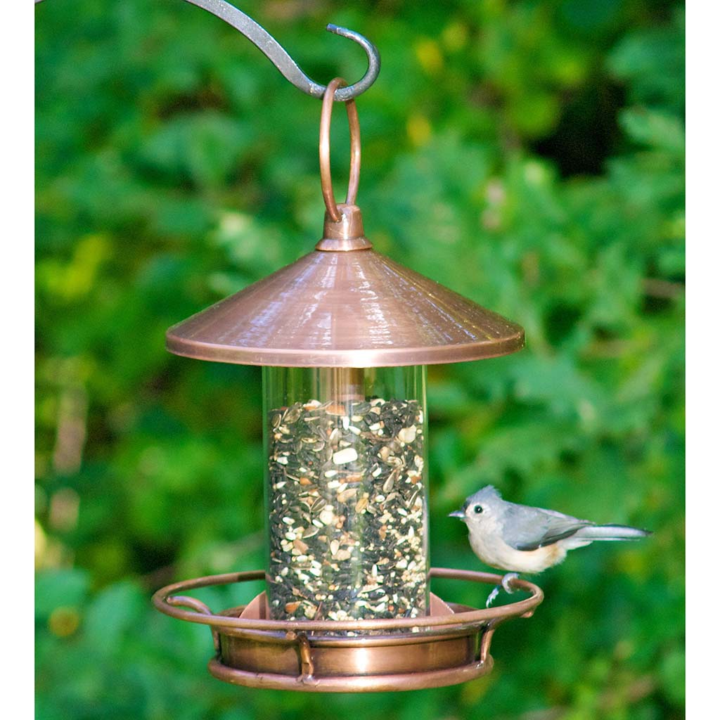 Classic Perch Bird Feeder in Copper Finish