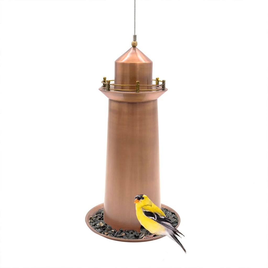 Copper and Brass Lighthouse Bird Feeder